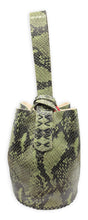 navigli bag | green and black snake-embossed upcycled leather