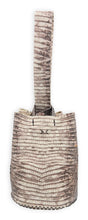 navigli bag | off-white and gray snake-embossed upcycled leather
