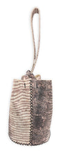 navigli bag | off-white and gray snake-embossed upcycled leather