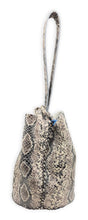 navigli bag | gray and black snake-embossed upcycled leather