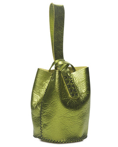 navigli bag | metallic green upcycled leather
