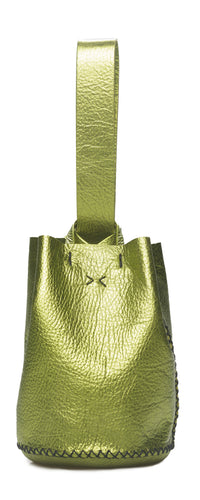 navigli bag | metallic green upcycled leather