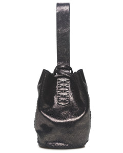 navigli bag | black crackled upcycled leather