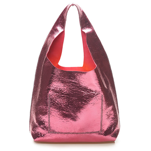 palermo bag | metallic cherry upcycled leather