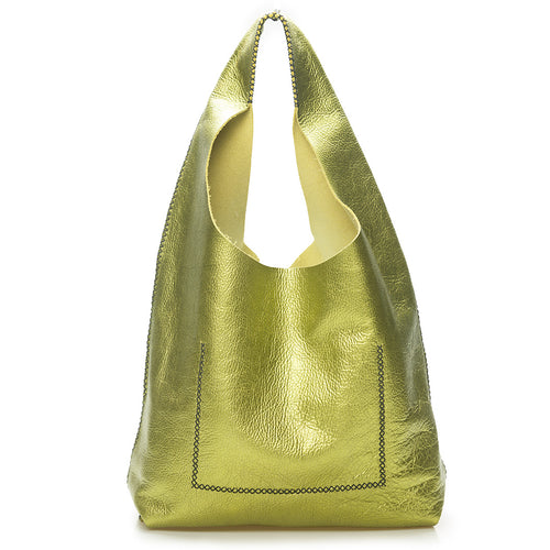 palermo bag | metallic green upcycled leather