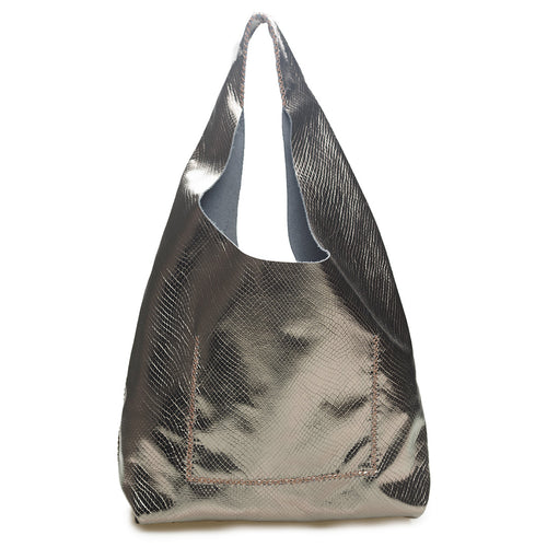palermo bag | pewter upcycled leather