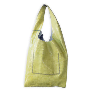 palermo bag | two-collors apple green and white upcycled leather