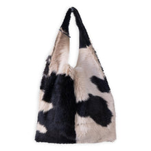 palermo bag | black and white upcycled cowhide