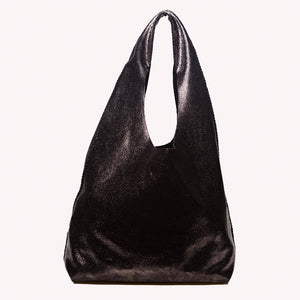 palermo bag | metallic black upcycled leather