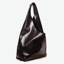 palermo bag | metallic black upcycled leather