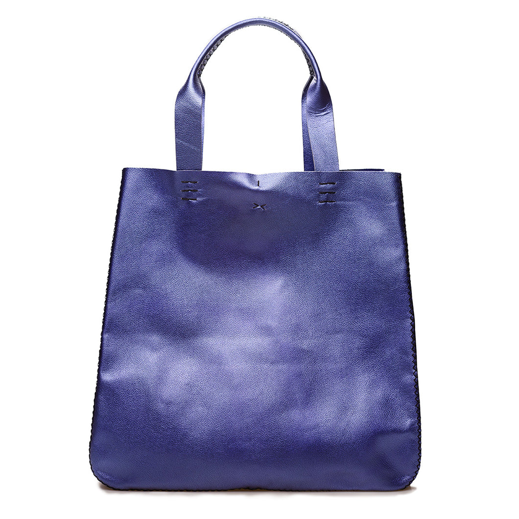 ipanema bag | metallic blue upcycled leather
