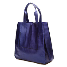 ipanema bag | metallic blue upcycled leather