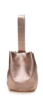 navigli bag | metallic brown upcycled leather with orange thread