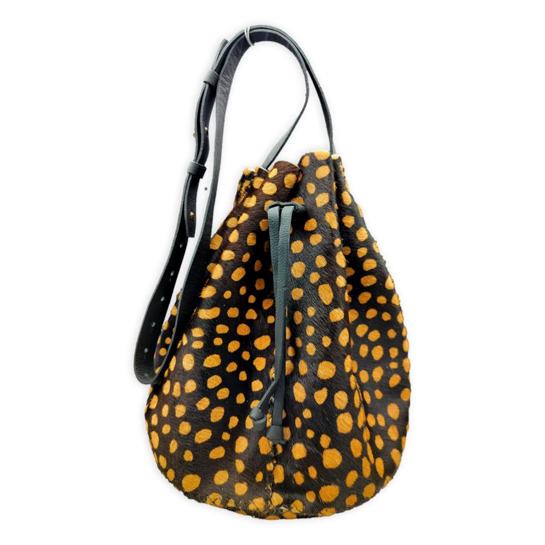 chelsea bag | cheetah-style upcycled cowhide