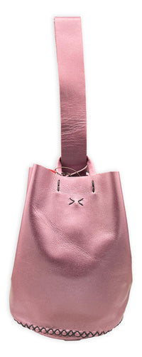 navigli bag | metallic parrot pink upcycled leather