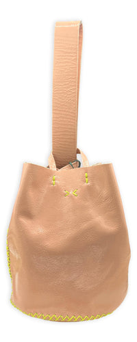 navigli bag | tumbleweed upcycled patent leather with neon stitches