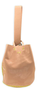 navigli bag | tumbleweed upcycled patent leather with neon stitches