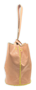 navigli bag | tumbleweed upcycled patent leather with neon stitches