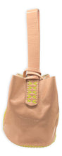 navigli bag | tumbleweed upcycled patent leather with neon stitches