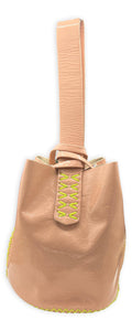 navigli bag | tumbleweed upcycled patent leather with neon stitches