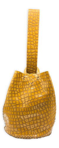 navigli bag | deep yellow organic-embossed upcyled leather