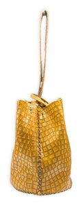 navigli bag | deep yellow organic-embossed upcyled leather