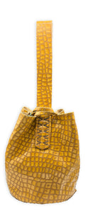 navigli bag | deep yellow organic-embossed upcyled leather
