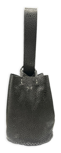 navigli bag | black pebble grain upcycled leather