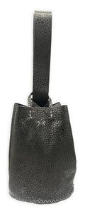 navigli bag | black pebble grain upcycled leather
