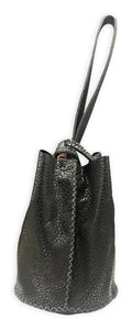 navigli bag | black pebble grain upcycled leather