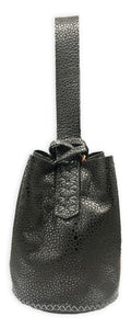navigli bag | black pebble grain upcycled leather