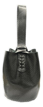 navigli bag | black geometric-embossed upcycled leather
