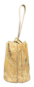 navigli bag | distressed gold snake-embossed upcycled leather