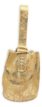 navigli bag | distressed gold snake-embossed upcycled leather