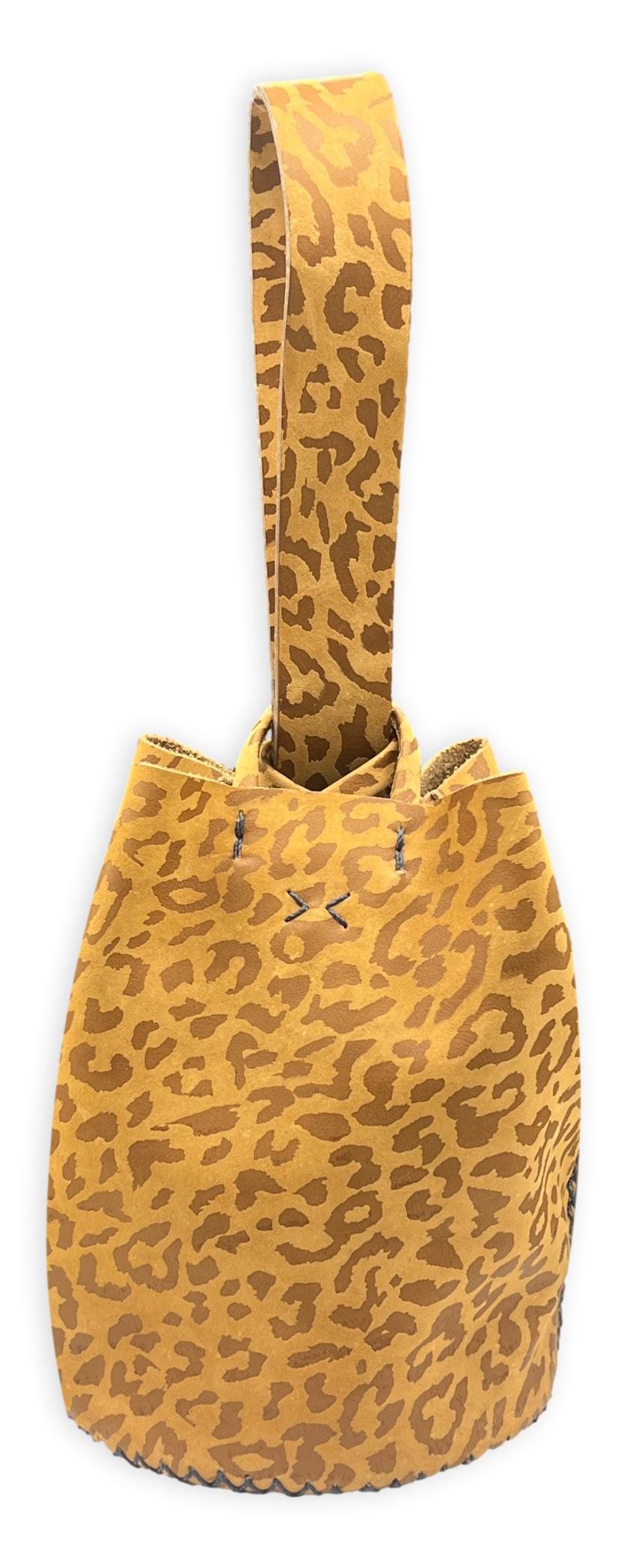 navigli bag | honey brown leopard-print upcycled leather