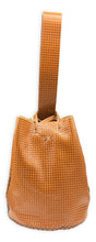 navigli bag | cognac geometric-embossed upcycled leather