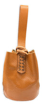 navigli bag | cognac geometric-embossed upcycled leather
