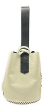 navigli bag | ivory and black two-color upcycled leather