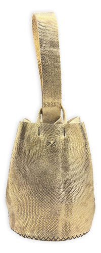 navigli bag | light gold lezard-embossed grain upcycled leather