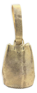 navigli bag | light gold lezard-embossed grain upcycled leather