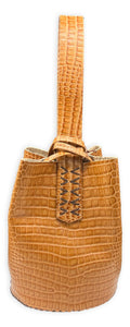 navigli bag | cognac croc-embossed grain upcycled leather