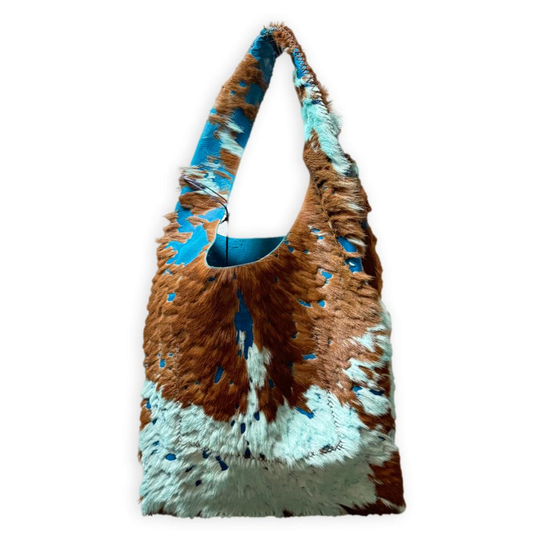 palermo bag | blue devore upcycled cowhide