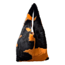 palermo bag | orange and brown upcycled cowhide