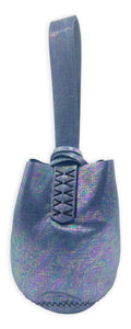 navigli bag | dark metallic gray holographic upcycled leather