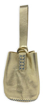 navigli bag | golden floater upcycled leather with navy stitches