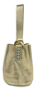 navigli bag | golden floater upcycled leather with navy stitches