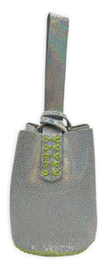 navigli bag | holographic upcycled leather with neon stitches