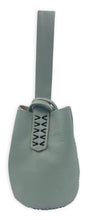 navigli bag | light blue upcycled leather with dark stitches