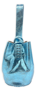 navigli bag | metallic blue upcycled leather