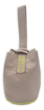 navigli bag | nude upycled leather with neon stitches
